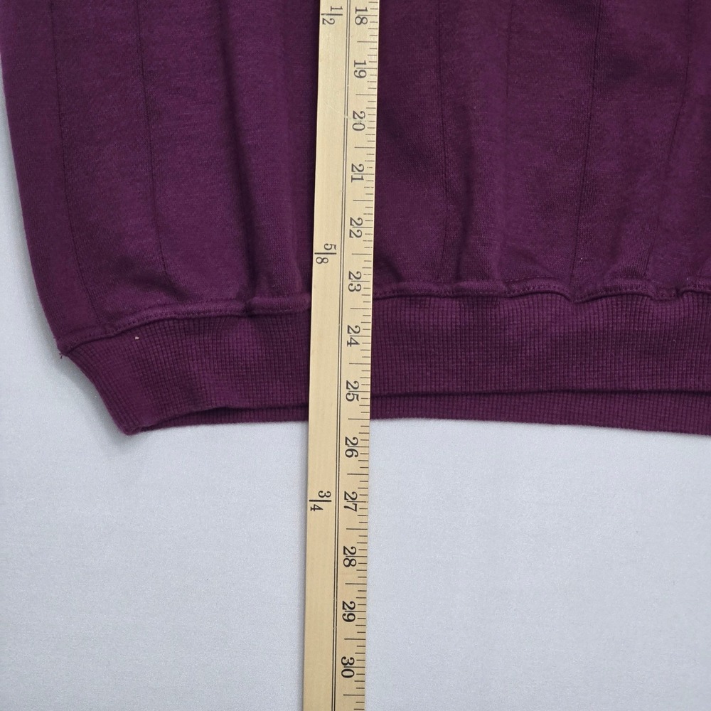 Vintage Todays News Purple Mock Neck Button Pullover Sweatshirt Mens Large - Picture 9 of 11